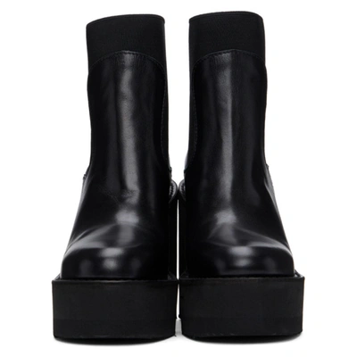 Shop Sacai Black Wedge Ankle Boots In 001 Black