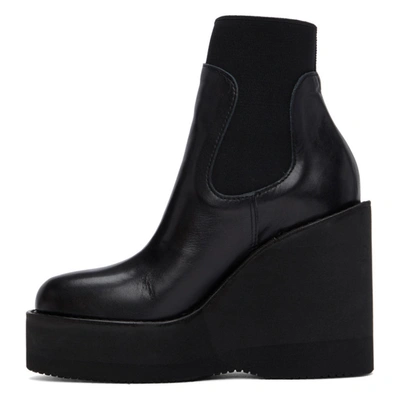 Shop Sacai Black Wedge Ankle Boots In 001 Black