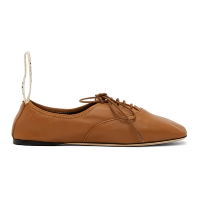 Shop Loewe Tan Soft Derbys In 3150 Camel