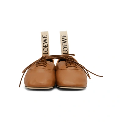 Shop Loewe Tan Soft Derbys In 3150 Camel