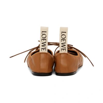 Shop Loewe Tan Soft Derbys In 3150 Camel