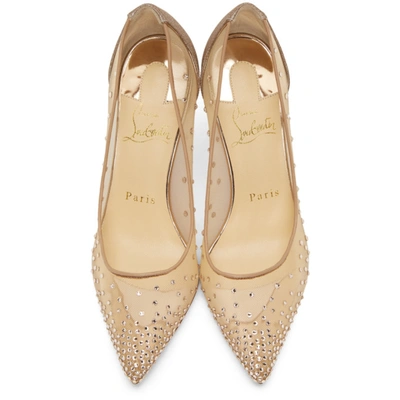 Shop Christian Louboutin Beige Follies 85 Heels In N142 Nude