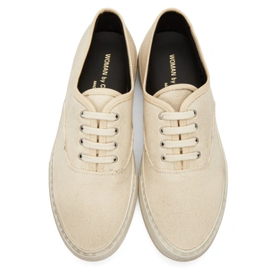 Shop Common Projects Off-white Canvas Four Hole Sneakers In 4102 Off Wh
