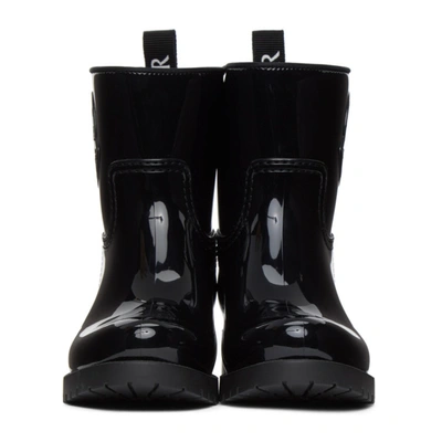 Shop Moncler Black Ginette Rubber Boots In 996 Black