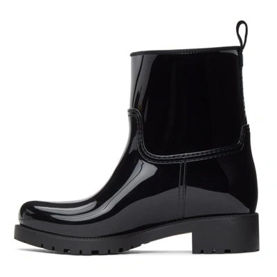 Shop Moncler Black Ginette Rubber Boots In 996 Black