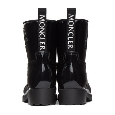 Shop Moncler Black Ginette Rubber Boots In 996 Black