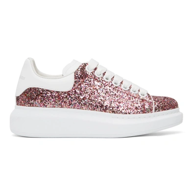 Shop Alexander Mcqueen Ssense Exclusive Pink Galaxy Glitter Oversized Sneakers