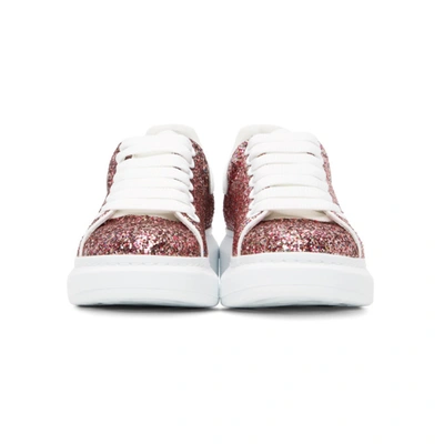 Oversized Sneakers In White And Metallic Pink