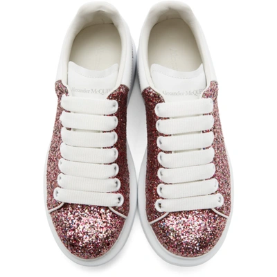 Shop Alexander Mcqueen Ssense Exclusive Pink Galaxy Glitter Oversized Sneakers