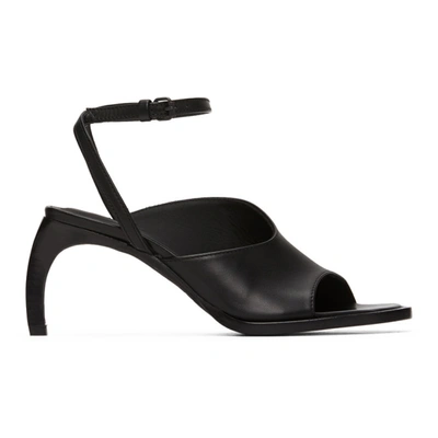Shop Ann Demeulemeester Black Curved Heel Sandals In 099 Black