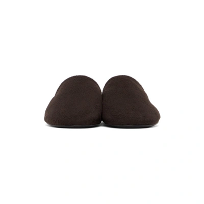 Shop The Row Brown Cashmere Granpa Slipper In Espresso