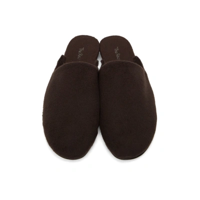 Shop The Row Brown Cashmere Granpa Slipper In Espresso