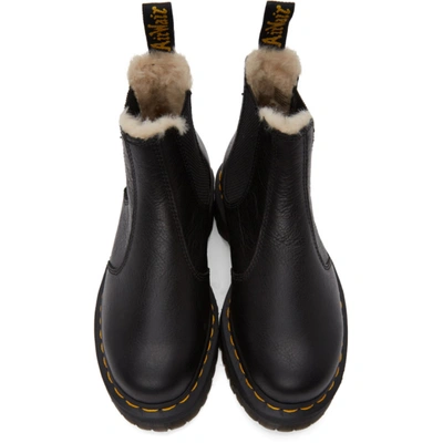 Shop Dr. Martens' Black Faux-fur Lined 2976 Quad Boots In Black/natur