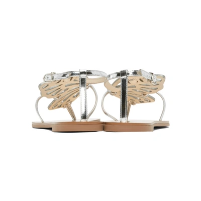 Shop Sophia Webster Silver Patent Butterfly Flat Sandals In Rose/silver