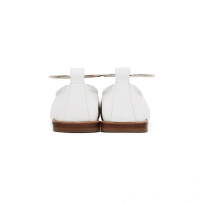 Shop Jil Sander White Whipstitch Anklet Ballerina Flats In 100 White