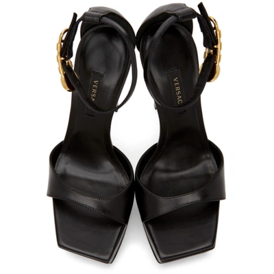 Shop Versace Black Medusa Heeled Sandals