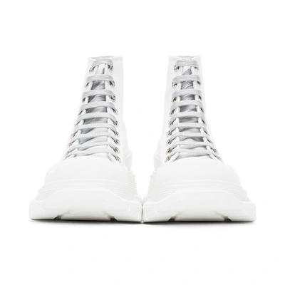 Shop Alexander Mcqueen White Tread Slick Sneakers In 9071 Silver