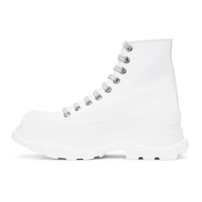 Shop Alexander Mcqueen White Tread Slick Sneakers In 9071 Silver