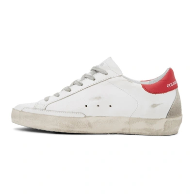 Shop Golden Goose White & Red Superstar Sneakers