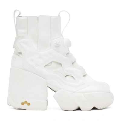 Shop Maison Margiela White Reebok Edition Tabi Instapump Fury Hi Boots In H8380 White