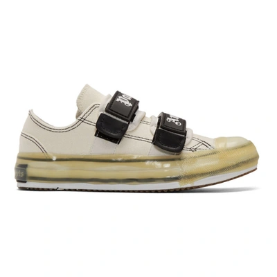 Shop Palm Angels White Logo Vulcanized Sneakers