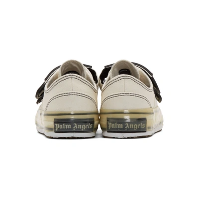 Shop Palm Angels White Logo Vulcanized Sneakers