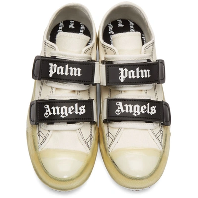 Shop Palm Angels White Logo Vulcanized Sneakers