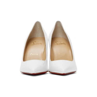 Shop Christian Louboutin White Patent Kate 85 Heels In W222 Bianco