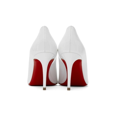 Shop Christian Louboutin White Patent Kate 85 Heels In W222 Bianco