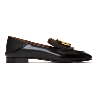 Shop Chloé Black Shiny Loafers In 001 Black