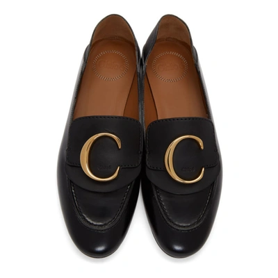 Shop Chloé Black Shiny Loafers In 001 Black