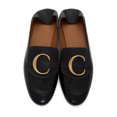 Shop Chloé Black Shiny Loafers In 001 Black