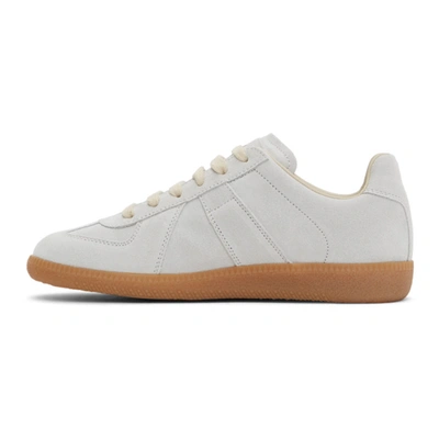 Shop Maison Margiela Grey Waxy Suede Replica Sneakers In T8048