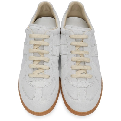 Shop Maison Margiela Grey Waxy Suede Replica Sneakers In T8048