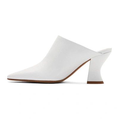 Shop Bottega Veneta White Nappa Almond Mules In 9122 White