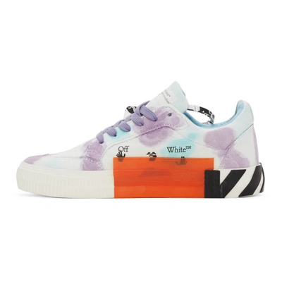 Shop Off-white White & Purple Vulcanized Low Sneakers In White/lilac