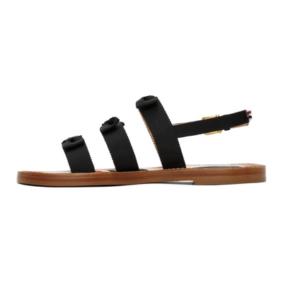 Shop Thom Browne Black Three Strap Sandals In 001 Black