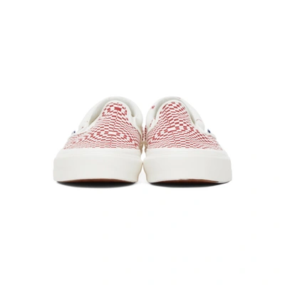 Shop Vans Red & White Check Og Classic Slip-on Lx Sneakers In Optical Che