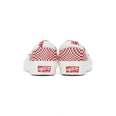 Shop Vans Red & White Check Og Classic Slip-on Lx Sneakers In Optical Che