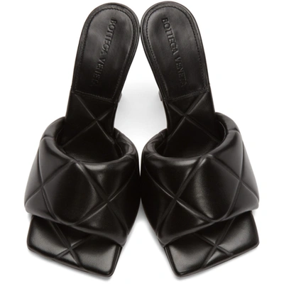Shop Bottega Veneta Black Padded Heeled Sandals In 1000 Black