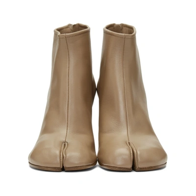 Shop Maison Margiela Tan Stiletto Tabi Boots In T4091 Nude