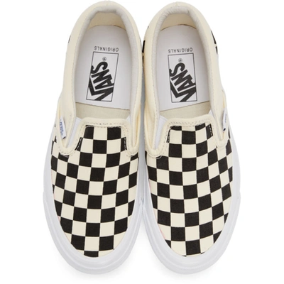 Shop Vans Black & Off-white Checkerboard Og Classic Slip-on Lx Sneakers