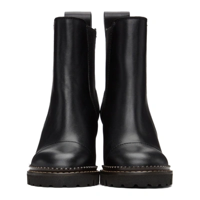 Shop See By Chloé Black & Brown Mallory Heeled Boots In 999 Black