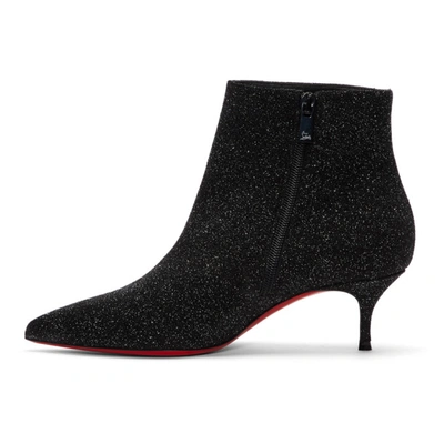 Shop Christian Louboutin Black Glitter So Kate 55 Boots In Bk01 Black