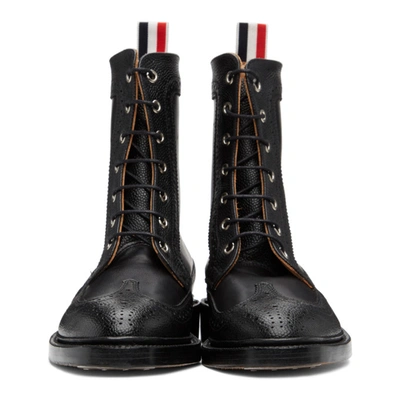 Shop Thom Browne Online Exclusive Black Pebble Mix Longwing Boot In 001 Black