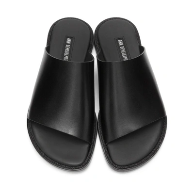 Shop Ann Demeulemeester Black Open Toe Flat Sandals In 099 Nero
