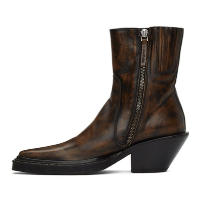 Shop Acne Studios Brown Western Heeled Boots