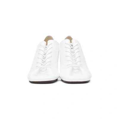 Shop Lemaire White Heeled Derbys In 000 White