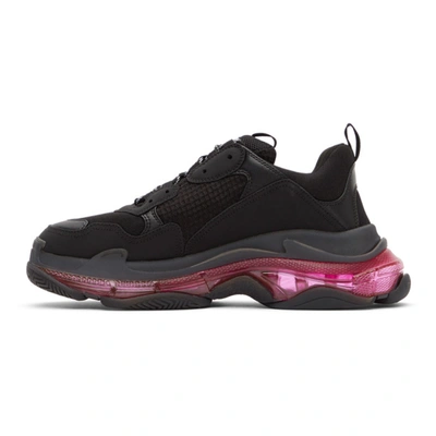 Shop Balenciaga Black & Pink Triple S Sneakers In 1053 Blk/pi
