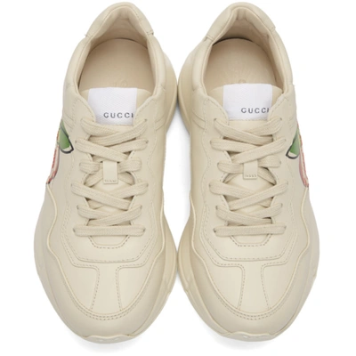 Shop Gucci Off-white Gg Apple Rhyton Sneakers In 9522 Ivory